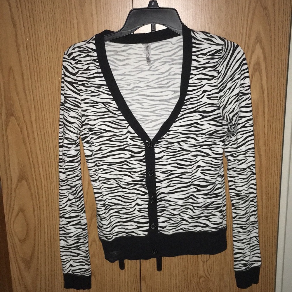 NWOT Zebra Striped Cardigan